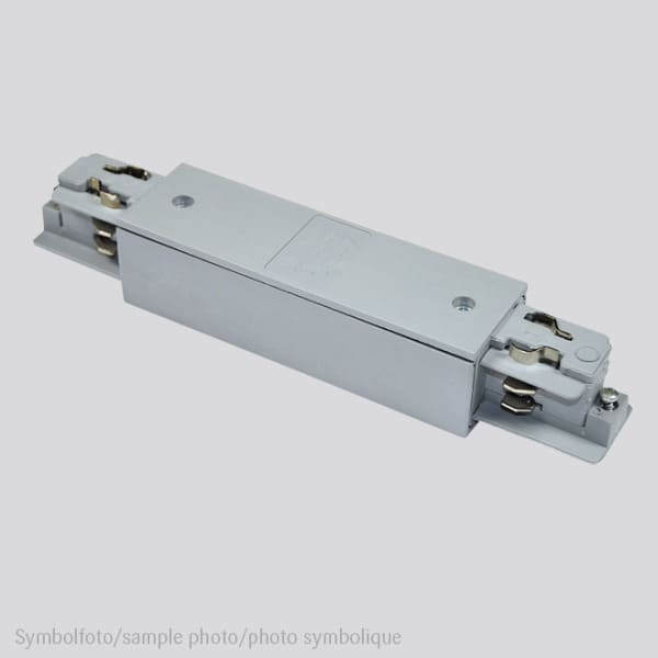 PLANLICHT - MITTELEINSPEISUNG zu 3-Phasen Stromschiene eckig, silber