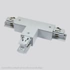 PLANLICHT - T-VERBINDER links zu 3-Phasen Stromschiene eckig, silber
