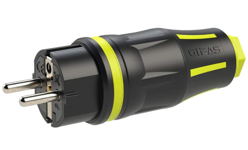GIFAS - Vollgummi-Schukostecker 16A 230V  Industrieausführung