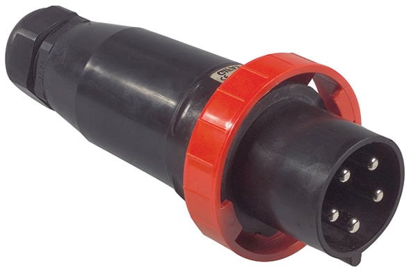 GIFAS - CEE-Stecker 5P 63A 6h gerade 400V IP44 Vollgummi