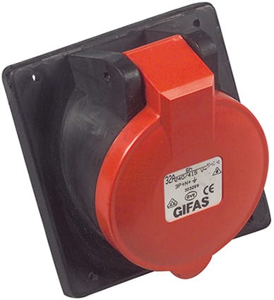 GIFAS - Vollgummi CEE-Einbausteckdose - IP44, 5P 32A