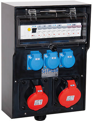 GIFAS - Vollgummi Steckdosenverteiler BR 7400 - IP44, 1/M32 unten