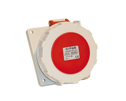 GIFAS - CEE Einbausteckdose gerade 3x16A 230V 6h IP67 wasserdicht