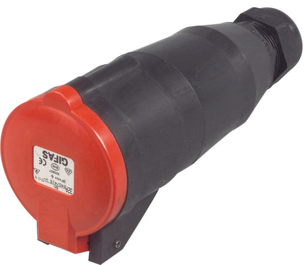 GIFAS - Vollgummi-CEE-Kupplung 5x16A 400V IP44