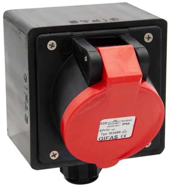 GIFAS - VG AP Steckdose BR 2500 IP44 1xCEE 32A M25