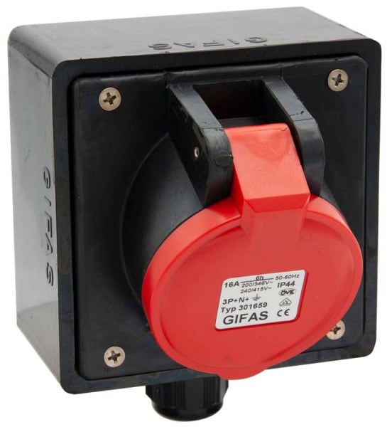 GIFAS - VG AP Steckdose BR 2600 IP44 1xCEE 16A M20