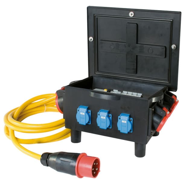 GIFAS - Steckdosenverteiler mobil, 1xCEE32 2xCEE16 3xSchuko + FI&LSS