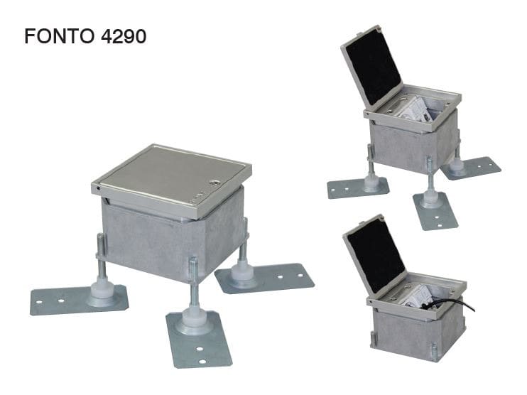 GIFAS - Bodensteckdose mit Klappdeckel, geschl. IP65, 2xSchuko 230V