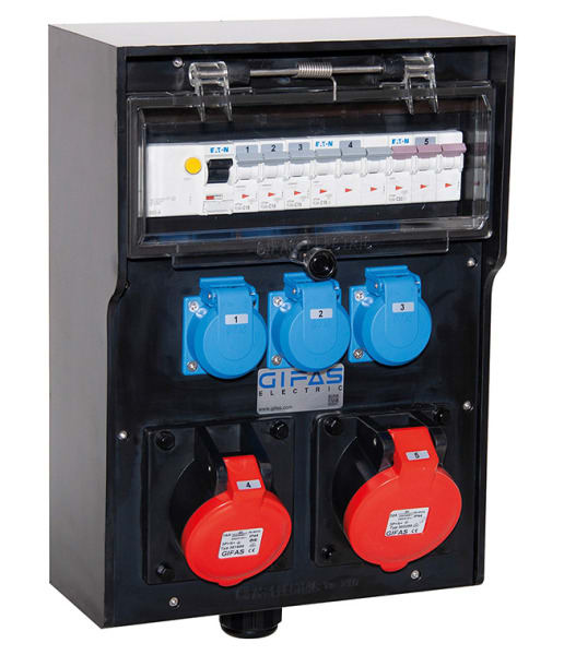 GIFAS - VG AP Steckdosenverteiler BR 7400 IP44 CEE32A CEE16A Schuko FI LS M32