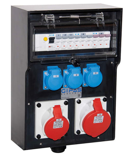 GIFAS - VG AP Steckdosenverteiler BR 7400 IP44 CEE32A CEE16A Schuko FI LS M32