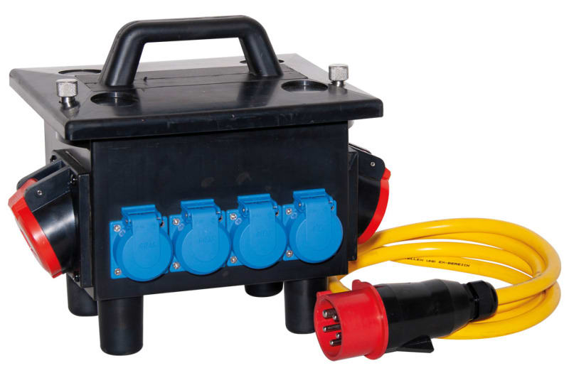 GIFAS - VG Steckdosenverteiler mobil BR 6200 IP44 2xCEE 16A 4xSchuko FI 3m Zuleitung