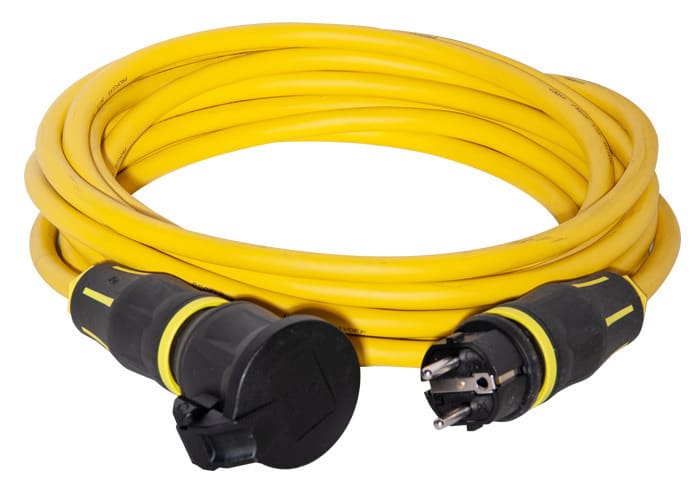 GIFAS - Vollgummi Schuko-Verlängerungen 15m, 3x1,5 16A230V