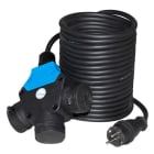 GIFAS - Schuko Verl., 25m H07RN-F 3x1,5 schwarz, Stecker + 3fach-Kupplung