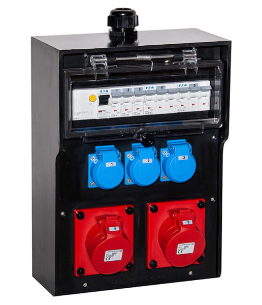 GIFAS - VG AP Steckdosenverteiler BR 7400 IP44 CEE16A Schuko FI LS M32