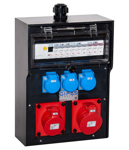 GIFAS - VG AP Steckdosenverteiler BR 7400 IP44 CEE32A CEE16A Schuko FI LS M32