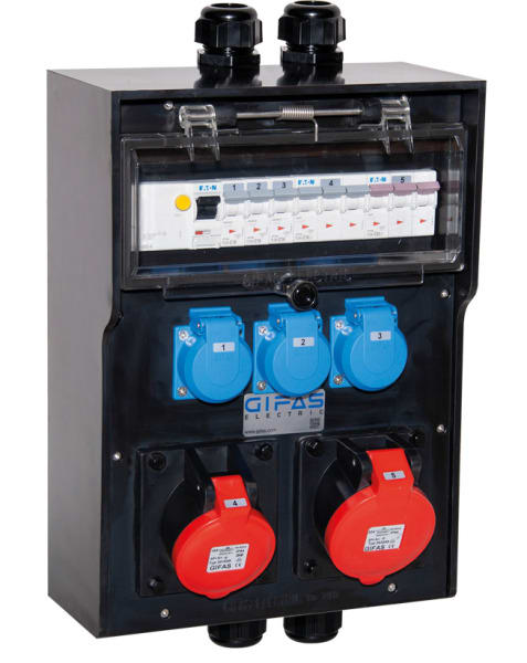 GIFAS - VG AP Steckdosenverteiler BR 7400 IP44 CEE32A CEE16A Schuko FI LS M32