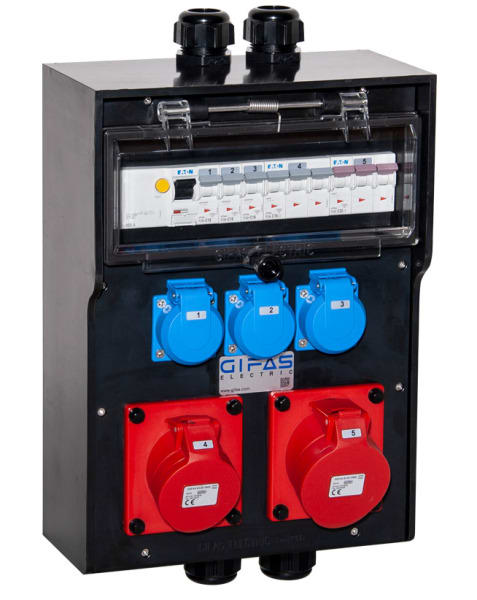 GIFAS - VG AP Steckdosenverteiler BR 7400 IP44 CEE32A CEE16A Schuko  FI LS M32