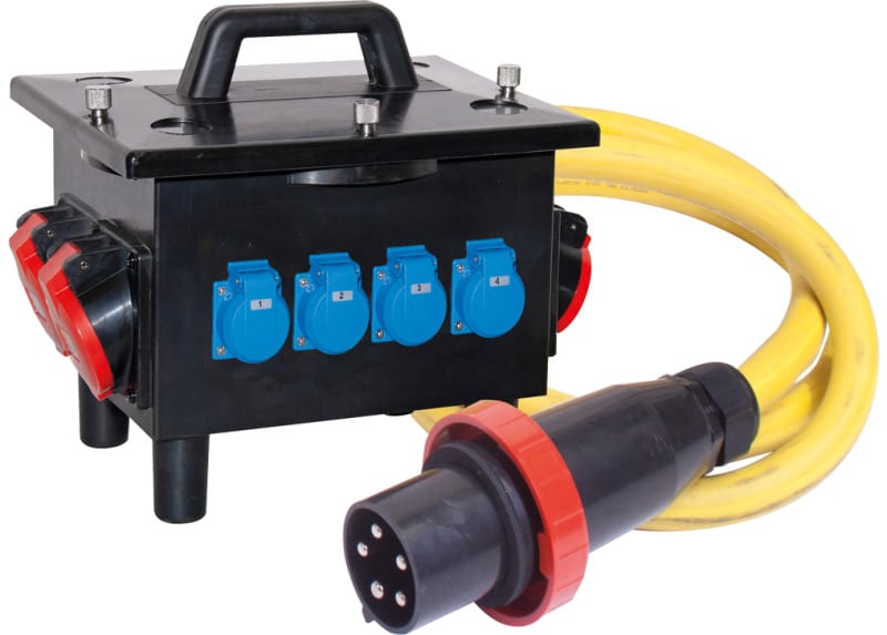 GIFAS - VG Steckdosenverteiler mobil BR 6700 IP44 2xCEE 32A 2xCEE 16A 4xSchuko LS FI 3m