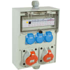 GIFAS - VG AP Steckdosenverteiler BR 7400 grau IP44  CEE32A CEE16A Schuko FI LS 2xM40