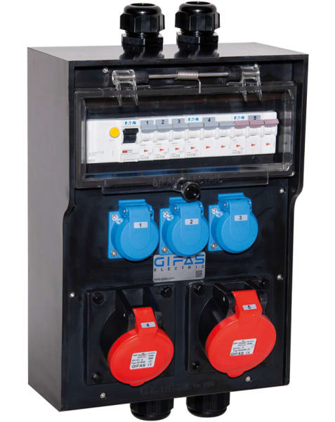 GIFAS - VG AP Steckdosenverteiler BR 7400 IP44 CEE32A CEE16A Schuko FI LS M40