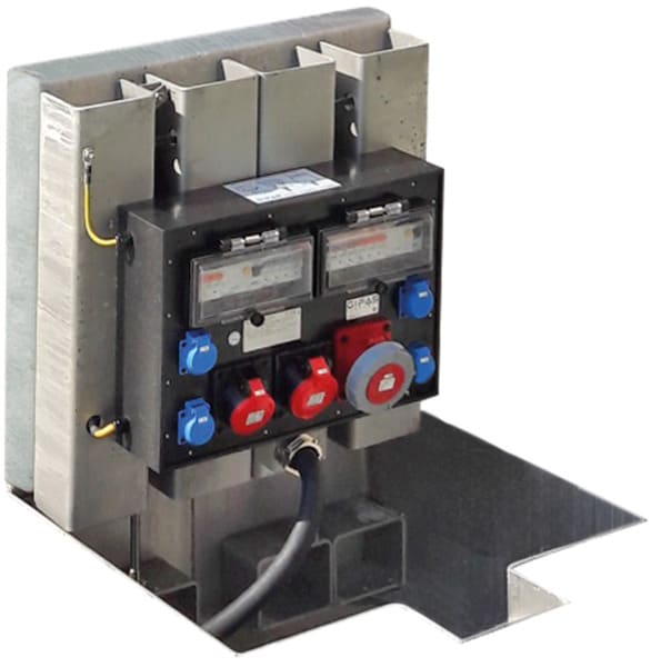 GIFAS - Unterflurverteiler PIAZZA 700, CEE 63A + 32A + 16A, Schuko, LS, FI
