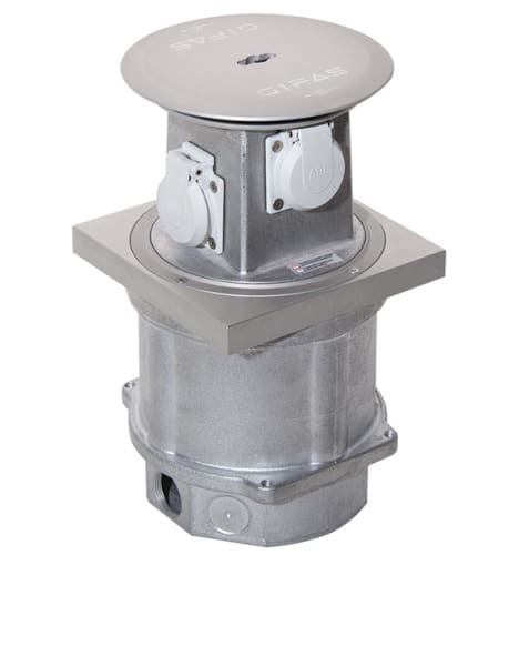 GIFAS - Senkverteiler Schraubd., geschl. IP67, Aluf.-elox., 4x Schuko