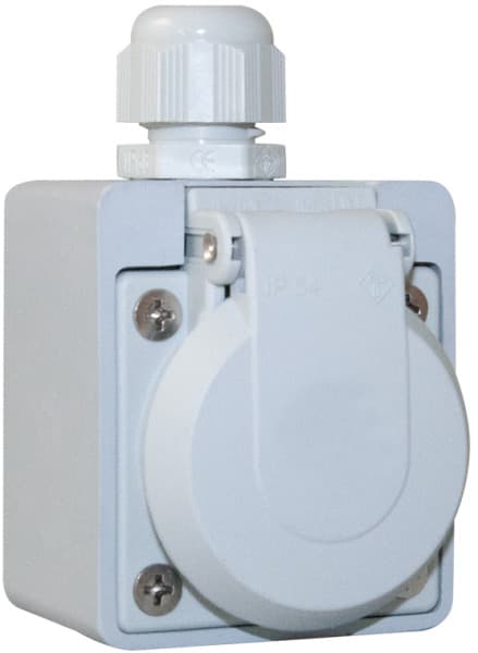 GIFAS - VG AP Steckdose grau IP44 1xSchuko M16