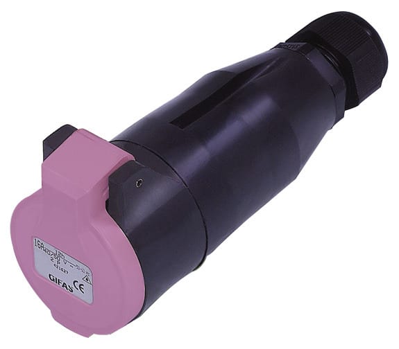GIFAS - Vollgummi-CEE-Kupplung 2x16A 24V IP44