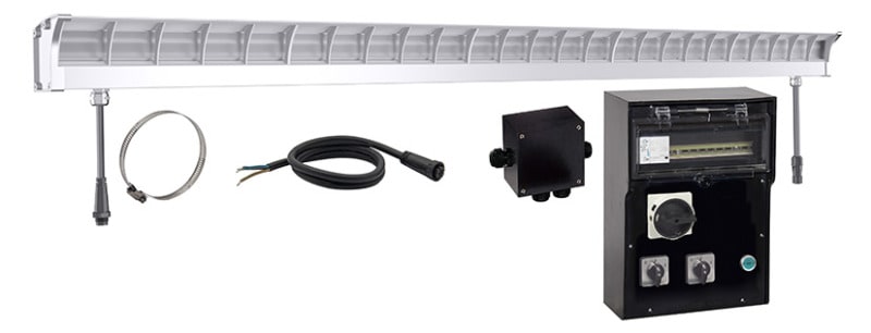 GIFAS - COURT.BEAM.LED.80W.3000K.SET.DOPPELPLATZ.KLASSE.3