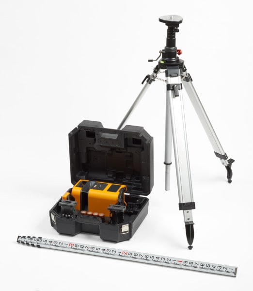 PLS - Rotationslaser-Kit, rot, mit Stativ und Nivellierlatte