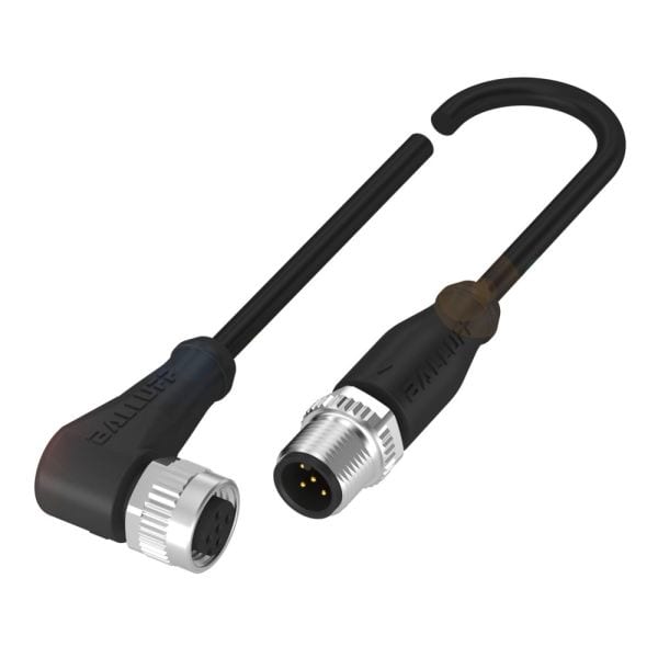 BALLUFF - Verb.Ltg.M12 Bu.gew. auf M12 St.ger,5polig PUR Ltg.100cm