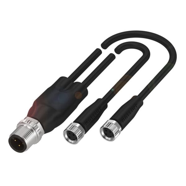 BALLUFF - Y-Verteiler M12 St.4pol. auf 2x M8 Bu. 3pol. 30cm Kabel