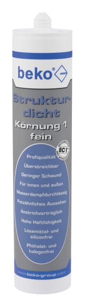 BEKO - Strukturdicht 310 ml weiß-strukturiert, Körnung 1 fein Putz-