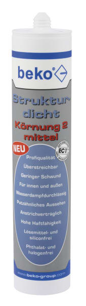 BEKO - Strukturdicht 310 ml weiß-strukturiert, Körnung 2 mittel Put