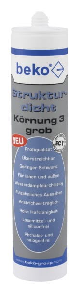 BEKO - Strukturdicht 310 ml weiß-strukturiert, Körnung 3 grob Putz-