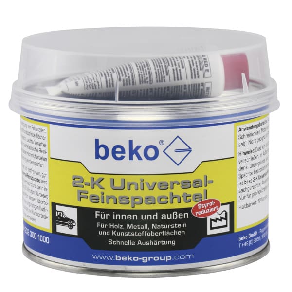 BEKO - 2-K Universal-Feinspachtel 1 kg weiß, inkl. rotem Härter (97