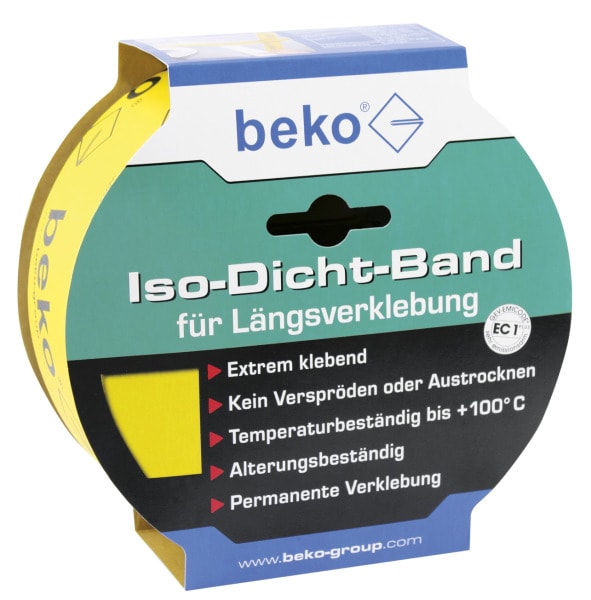 BEKO - Iso-Dicht-Band 60 mm x 40 m gelb für Längsverklebung