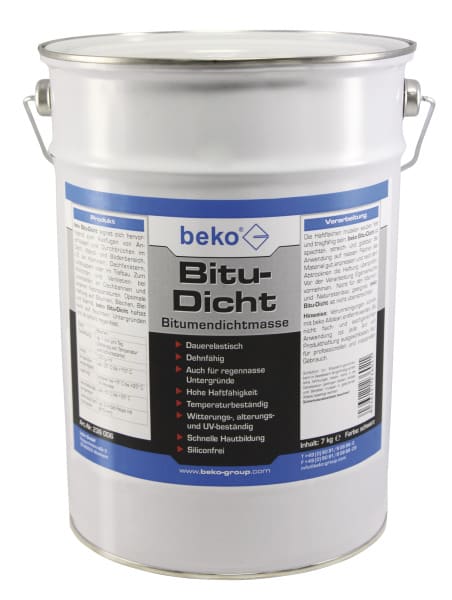 BEKO - Bitu-Dicht 6 kg Eimer schwarz 1-Komponenten Bitumendichtmass
