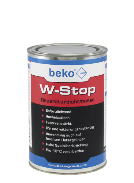 BEKO - W-Stop Reparaturdichtmasse 1 l Dose grau