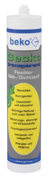 BEKO - Gecko 290 ml transparent Flexibler Kleb-/Dichtstoff