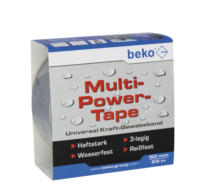 BEKO - Multi-Power-Tape 50 mm x 25 m, silber Universal Kraft-Gewebe