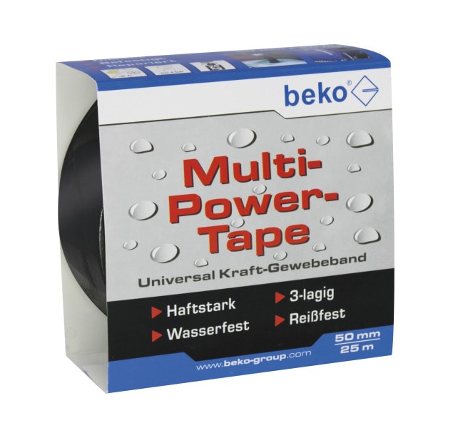 BEKO - Multi-Power-Tape 50 mm x 25 m, schwarz Universal Kraft-Geweb