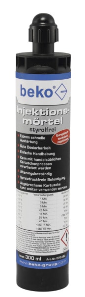 BEKO - beko Injektionsmörtel 300 ml, inkl. 1 Zwangsmischer styrolfr