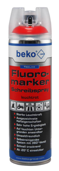 BEKO - TecLine Fluoromarker Schreibspray 500 ml leuchtrot