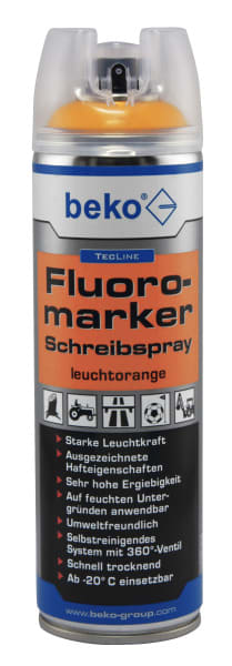 BEKO - TecLine Fluoromarker Schreibspray 500 ml leuchtorange