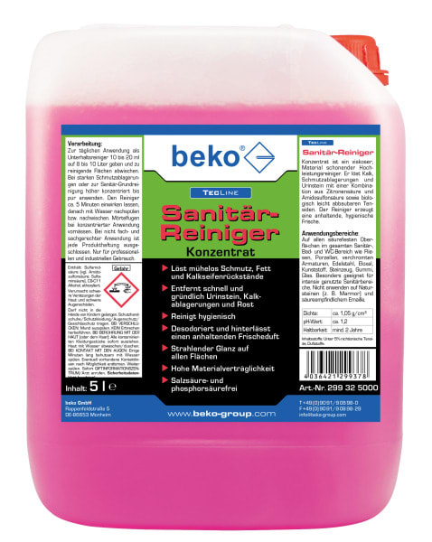 BEKO - TecLine Sanitär-Reiniger -Konzentrat- 5 l Kanister
