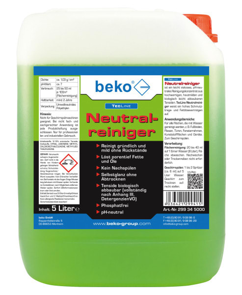 BEKO - TecLine Neutralreiniger 5 l Kanister