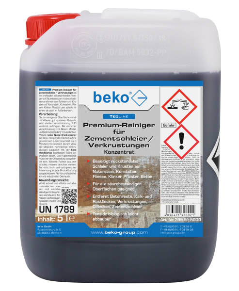 BEKO - TecLine Premium-Reiniger für Zementschleier/Verkrustungen 5