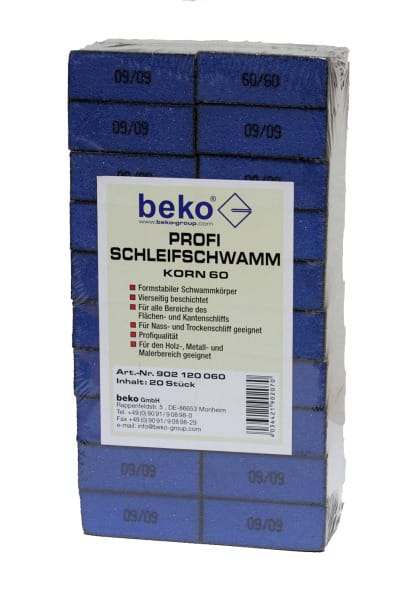 BEKO - Profi-Schleifschwamm 20er-Set, Korn 60