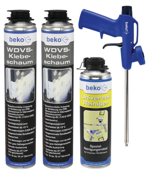 BEKO - SET NBS WDVS-Klebeschaum-Set in Trägerschale eingeschweißt